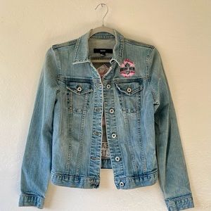 NWOT Gap Denim Jacket with Custom Motorcycle Embroidery